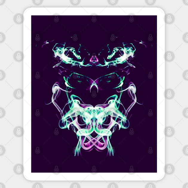 Abstract smoke trail creation of a ghostly head with tentacle mouth Sticker by AvonPerception